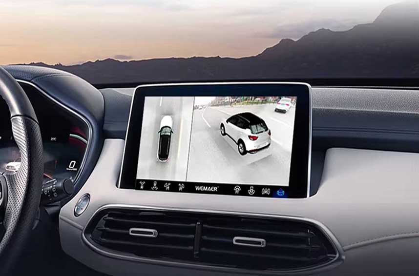 Sistema de cámara de automóvil de 360 grados para el automóvil.